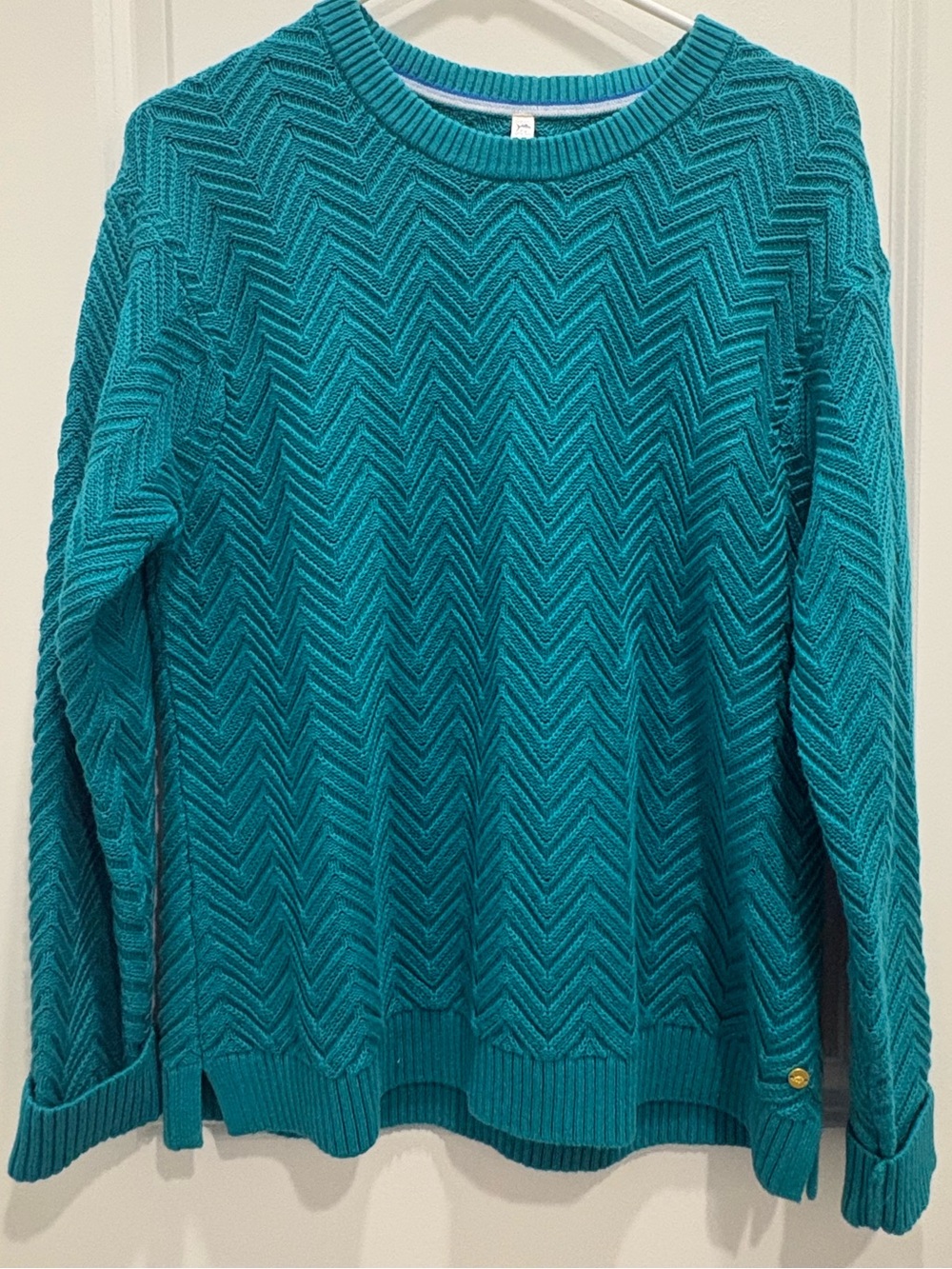 Southern Tide Teal Chevron Crewneck Sweater